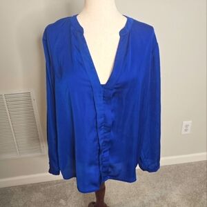Apt 9 Blue Long Sleeve Women's Top Size XL